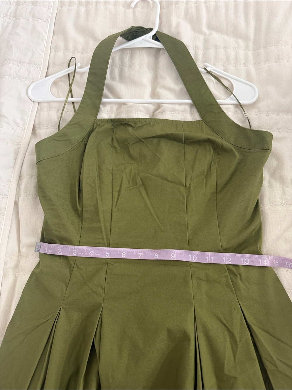 Abercrombie & Fitch Olive Green Halter Midi Dress - Picture 7 of 9